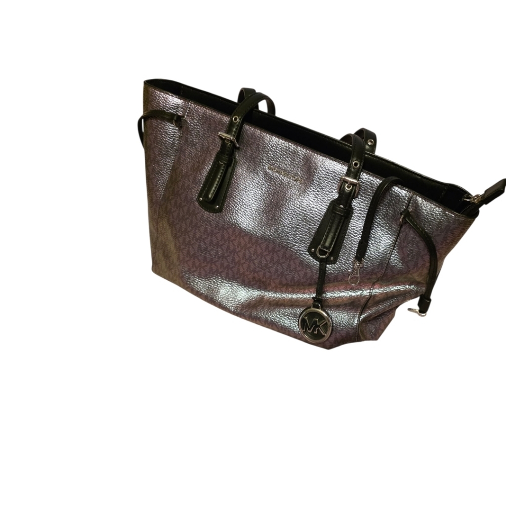 MK Michael Kors Top ZIP Tote Laptop Compatible purse purple iridescent pattern